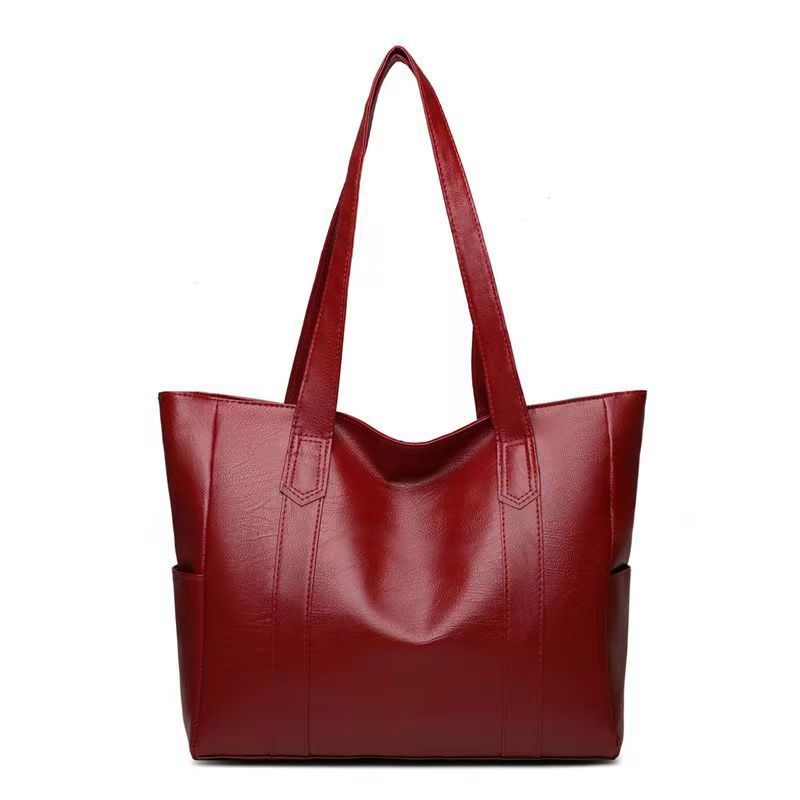Retro High Sense Soft Leather Tote Simple Versatile Handbag Commuter Texture Ladies Underarm Bag