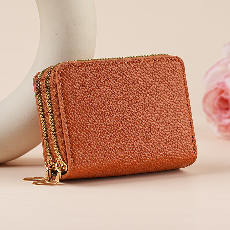 Clutch Wallet With Dual Zippers And Multiple Card Slots