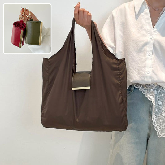 Women's Handbag With Key-ring Design Lightweight Shoulder Bag Large Capacity Shopping Bags